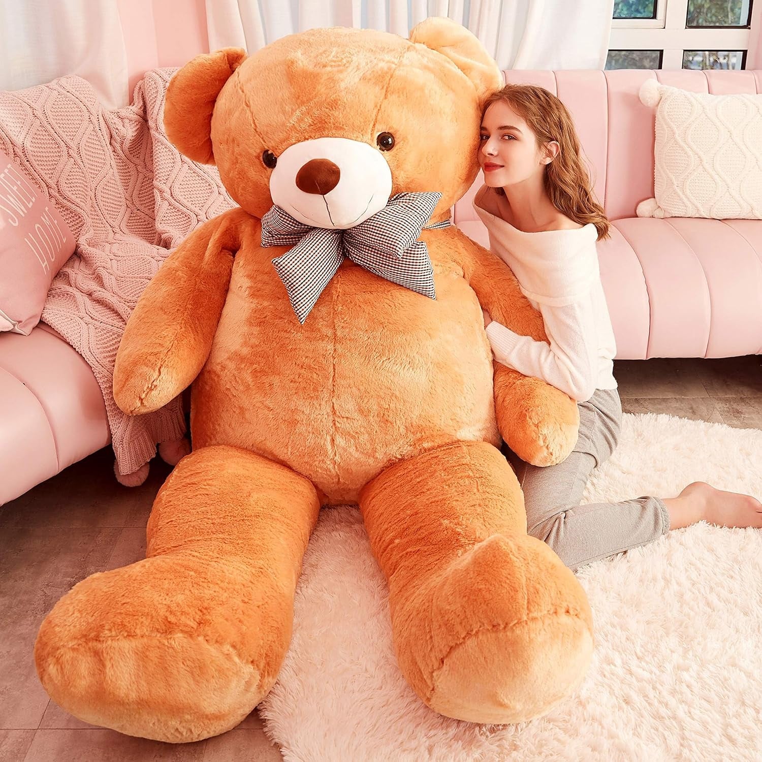 Giant Teddy Bear Plush Toy Stuffed Animals (Brown, 70 Inches)