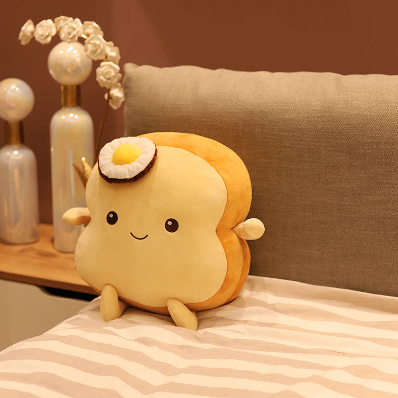 25CM Cute Creative Toast Stuffed Pillow Soft Kawaii Bread Plush Toy Simulation Food Doll Sleep Pillow Cushion Kids Gift