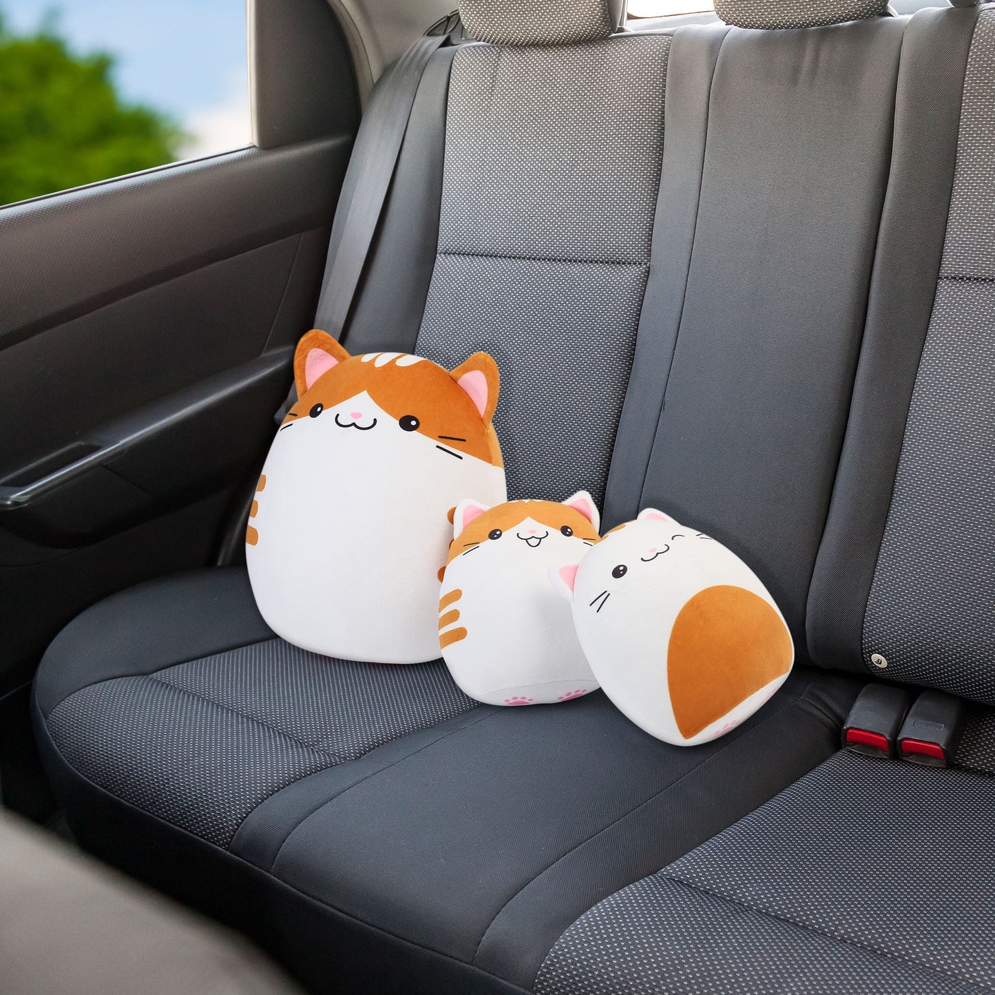 Cat Plush Pillow, Squishy Stuff Pillow Toys for Kids Girls, 12"&7''
