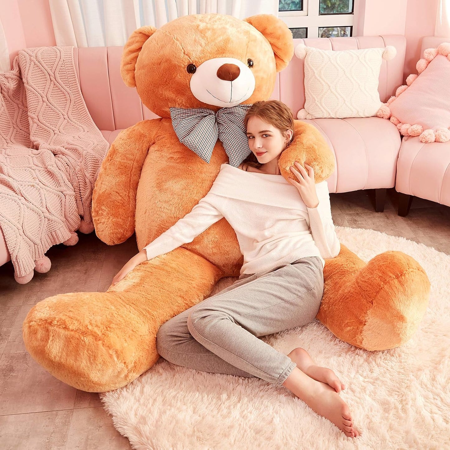 Giant Teddy Bear Plush Toy Stuffed Animals (Brown, 70 Inches)