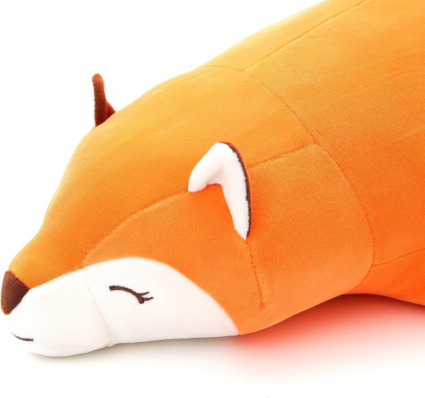 Fox Stuffed Animals Not Weighted, Cute Big Lying Fox Plush Toy, 18.1In Kawaii Soft Plushies, Hugging Body Pillow for Christmas/Birthday/Party Gifts Presents for Kids Girls Boys Adults