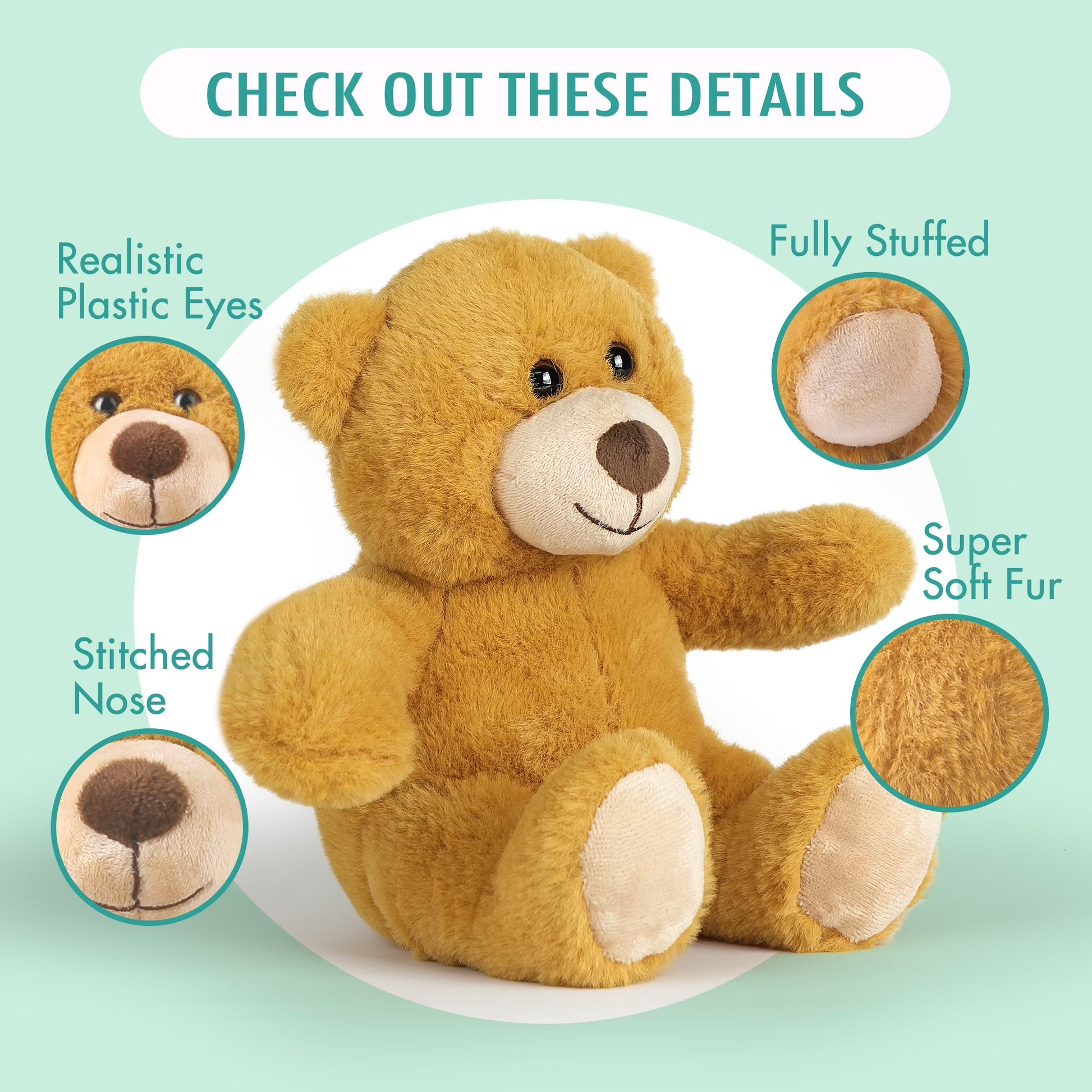 Teddy Bear Stuffed Animal Bulk, 5 Pack 10 in Plush Bear Toy Gifts for Kids, Girls, Brown