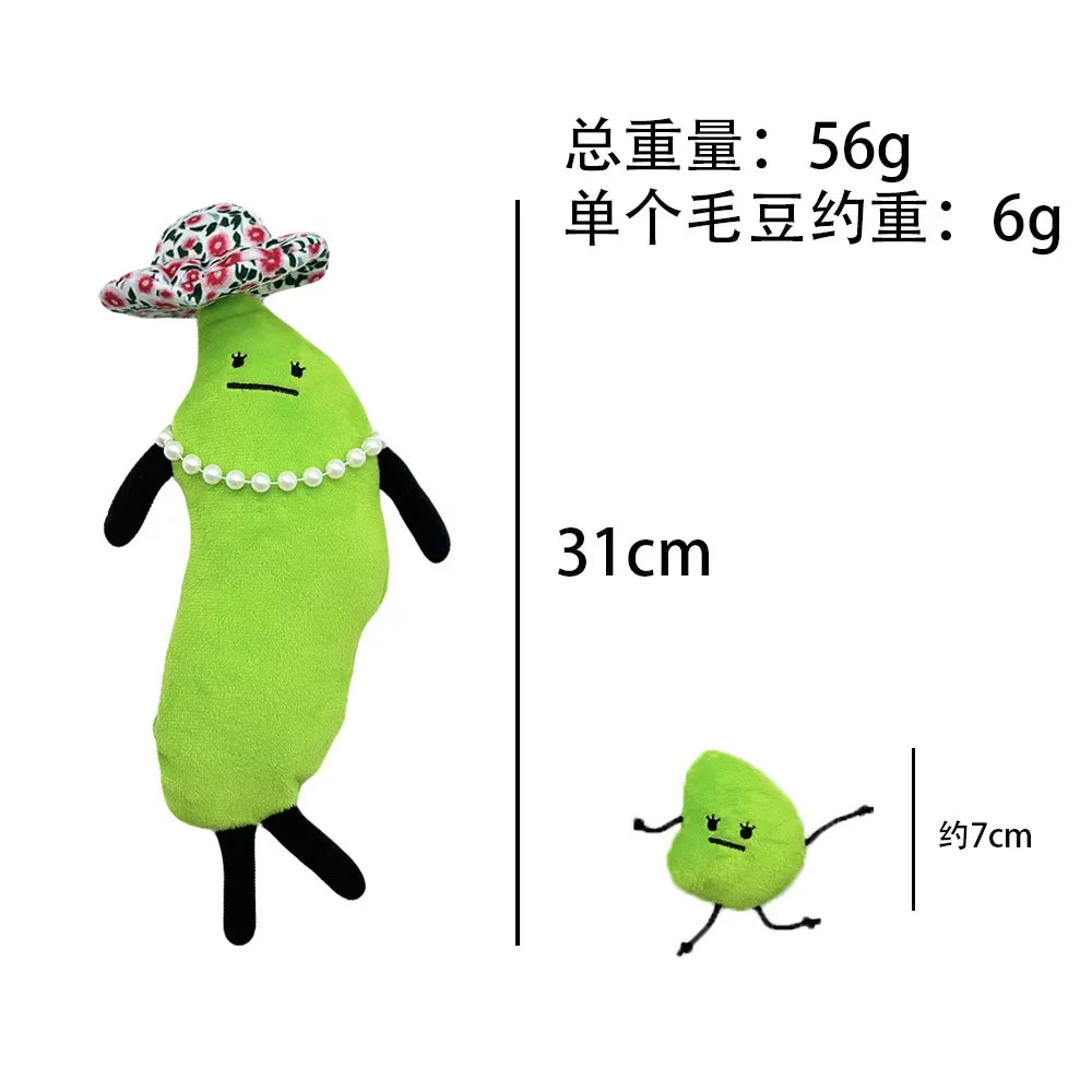 31Cm New Secret Staycation Plush Toy Edamame Family Doll Cute Cartoon Stuffed Soft Toy Birthday Christmas Gift for Children