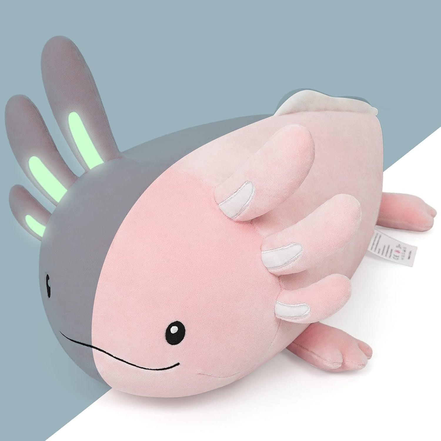 20 Inch Pink Axolotl Plush Toy - Luminous, Realistic, Cute Stuffed Animal Plushies for Girls & Boys - Glow-In-The-Dark Birthday Gifts