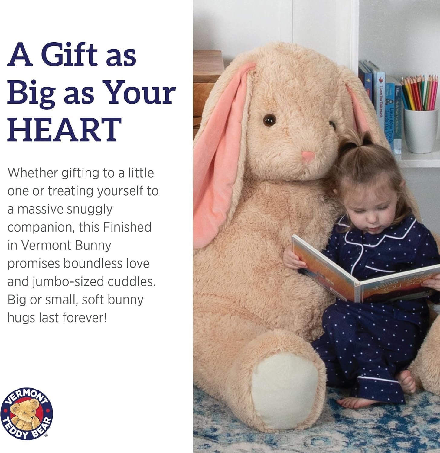 Giant Easter Bunny Stuffed Animal | 4 Foot Bunny Plush Toy | Jumbo Emotional Support Plush for Kids and Adults | Crafted in the USA