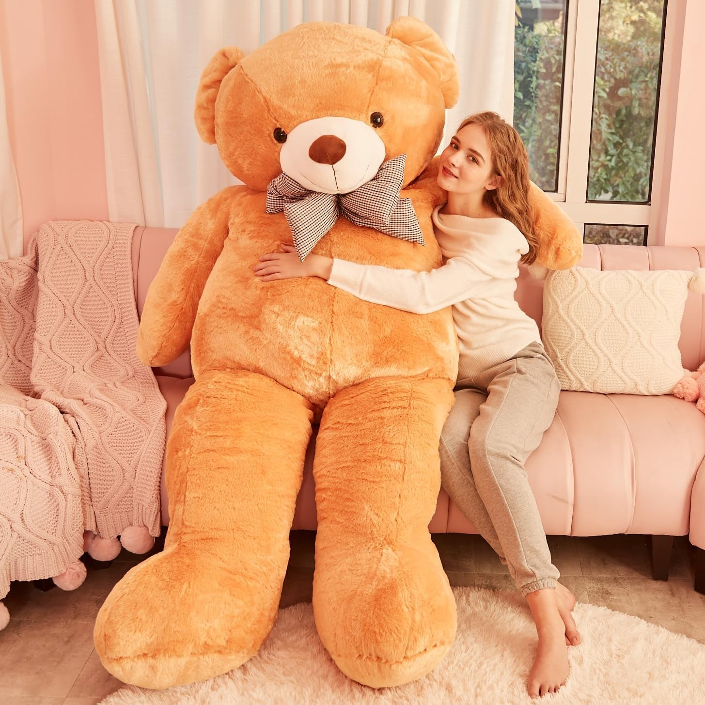 Giant Teddy Bear Plush Toy Stuffed Animals (Brown, 70 Inches)