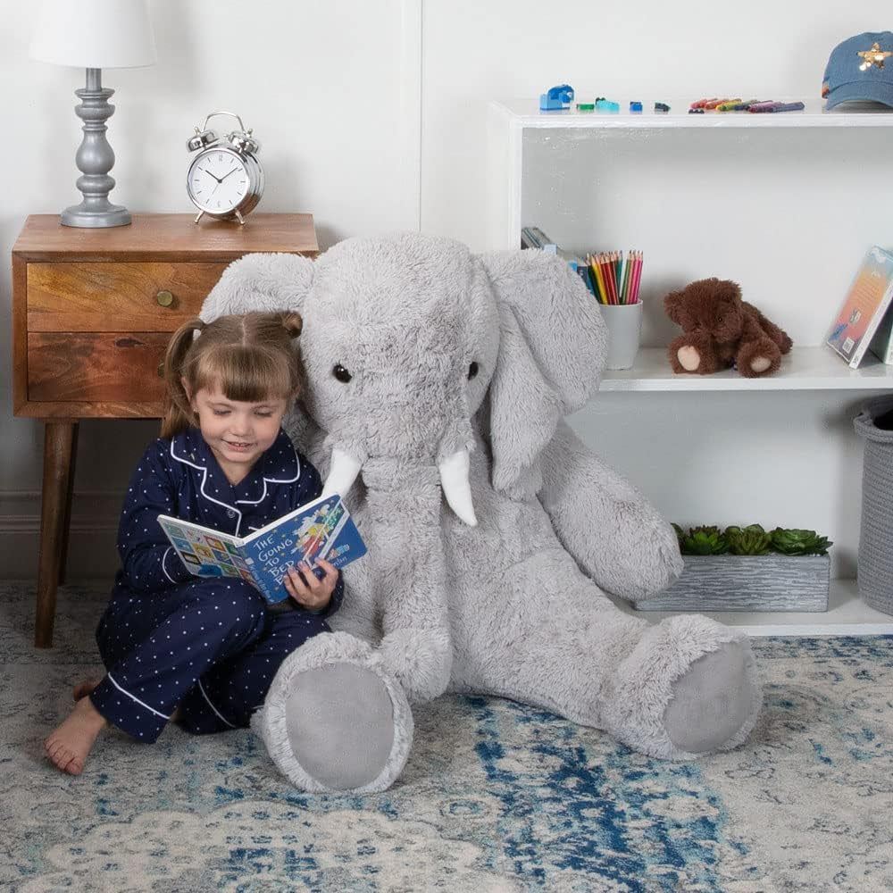 Giant Elephant Stuffed Animal | 4 Foot Elephant Plush Toy and Emotional Support Plush for Kids and Adults | Crafted in the USA
