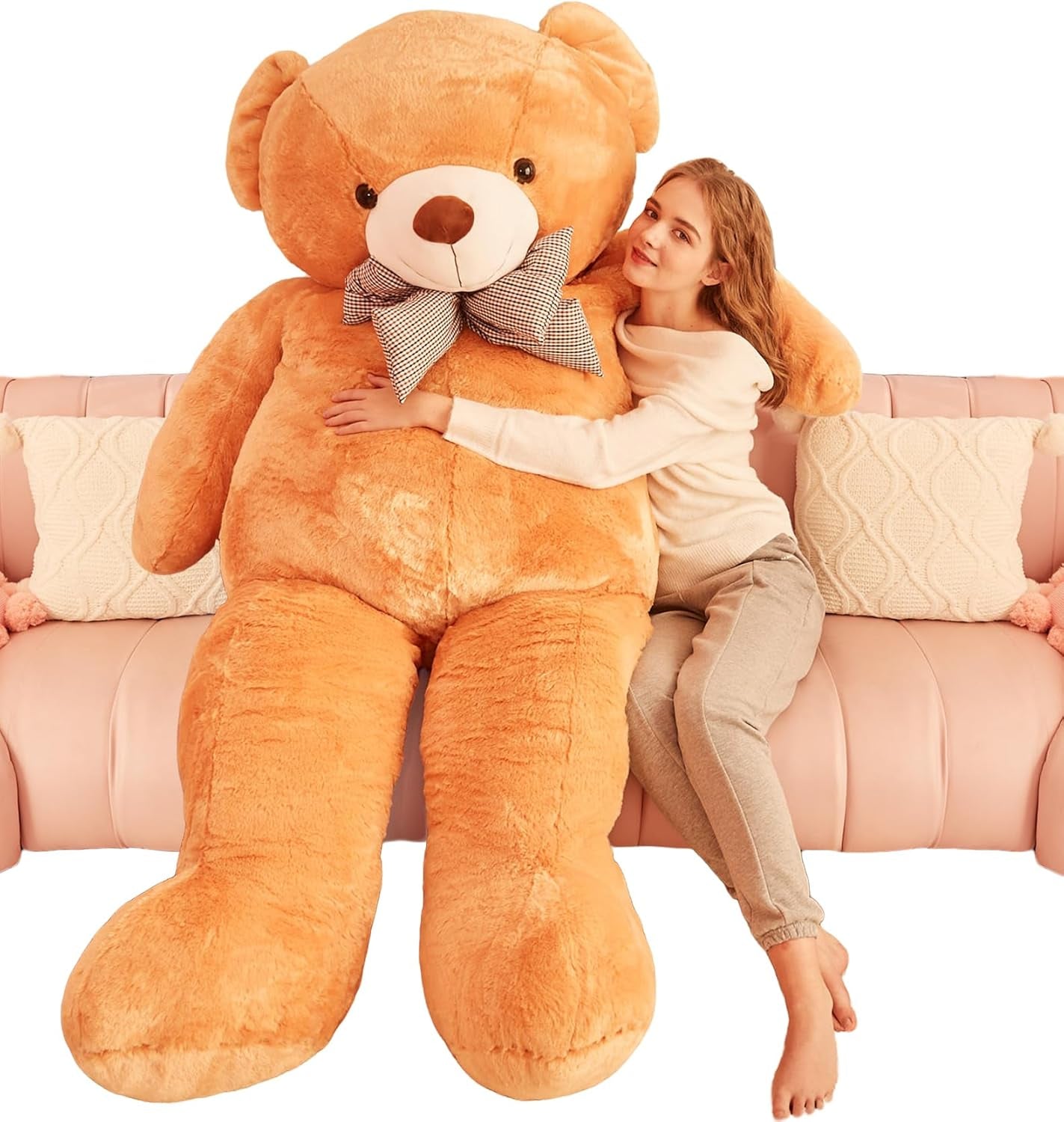 Giant Teddy Bear Plush Toy Stuffed Animals (Brown, 70 Inches)