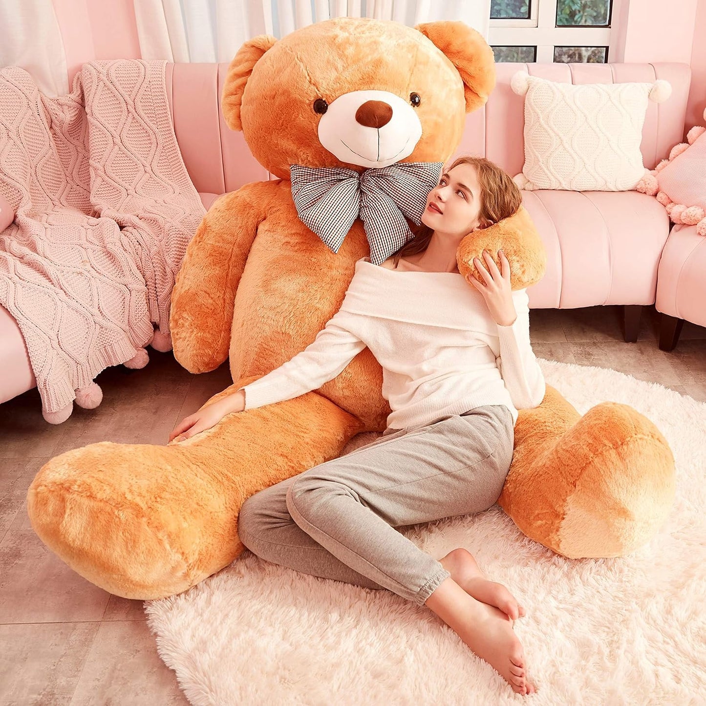 Giant Teddy Bear Plush Toy Stuffed Animals (Brown, 70 Inches)