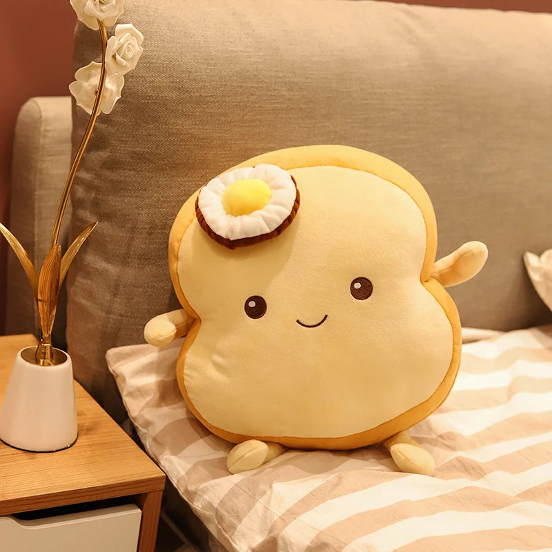 25CM Cute Creative Toast Stuffed Pillow Soft Kawaii Bread Plush Toy Simulation Food Doll Sleep Pillow Cushion Kids Gift