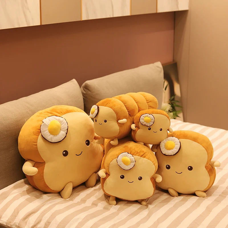25CM Cute Creative Toast Stuffed Pillow Soft Kawaii Bread Plush Toy Simulation Food Doll Sleep Pillow Cushion Kids Gift