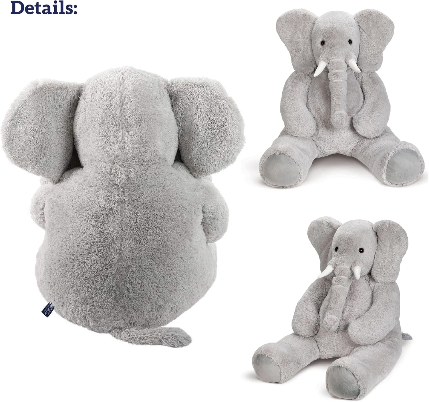 Giant Elephant Stuffed Animal | 4 Foot Elephant Plush Toy and Emotional Support Plush for Kids and Adults | Crafted in the USA