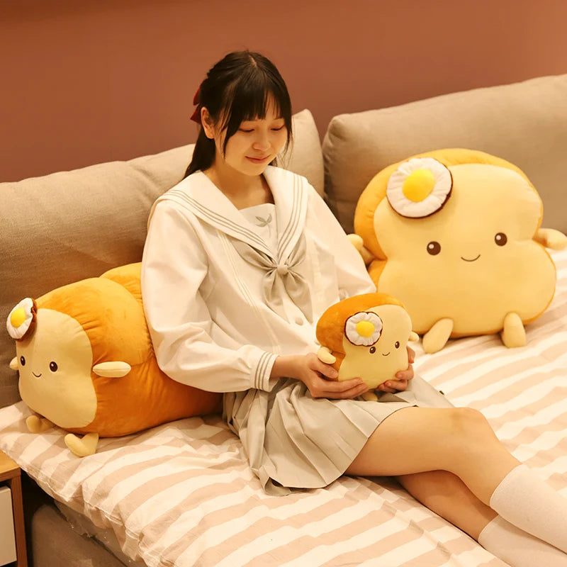 25CM Cute Creative Toast Stuffed Pillow Soft Kawaii Bread Plush Toy Simulation Food Doll Sleep Pillow Cushion Kids Gift
