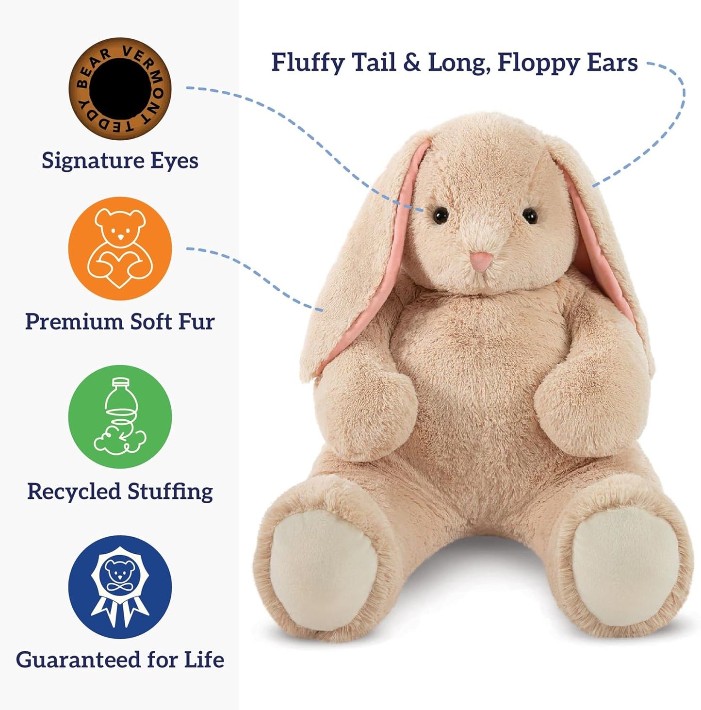 Giant Easter Bunny Stuffed Animal | 4 Foot Bunny Plush Toy | Jumbo Emotional Support Plush for Kids and Adults | Crafted in the USA