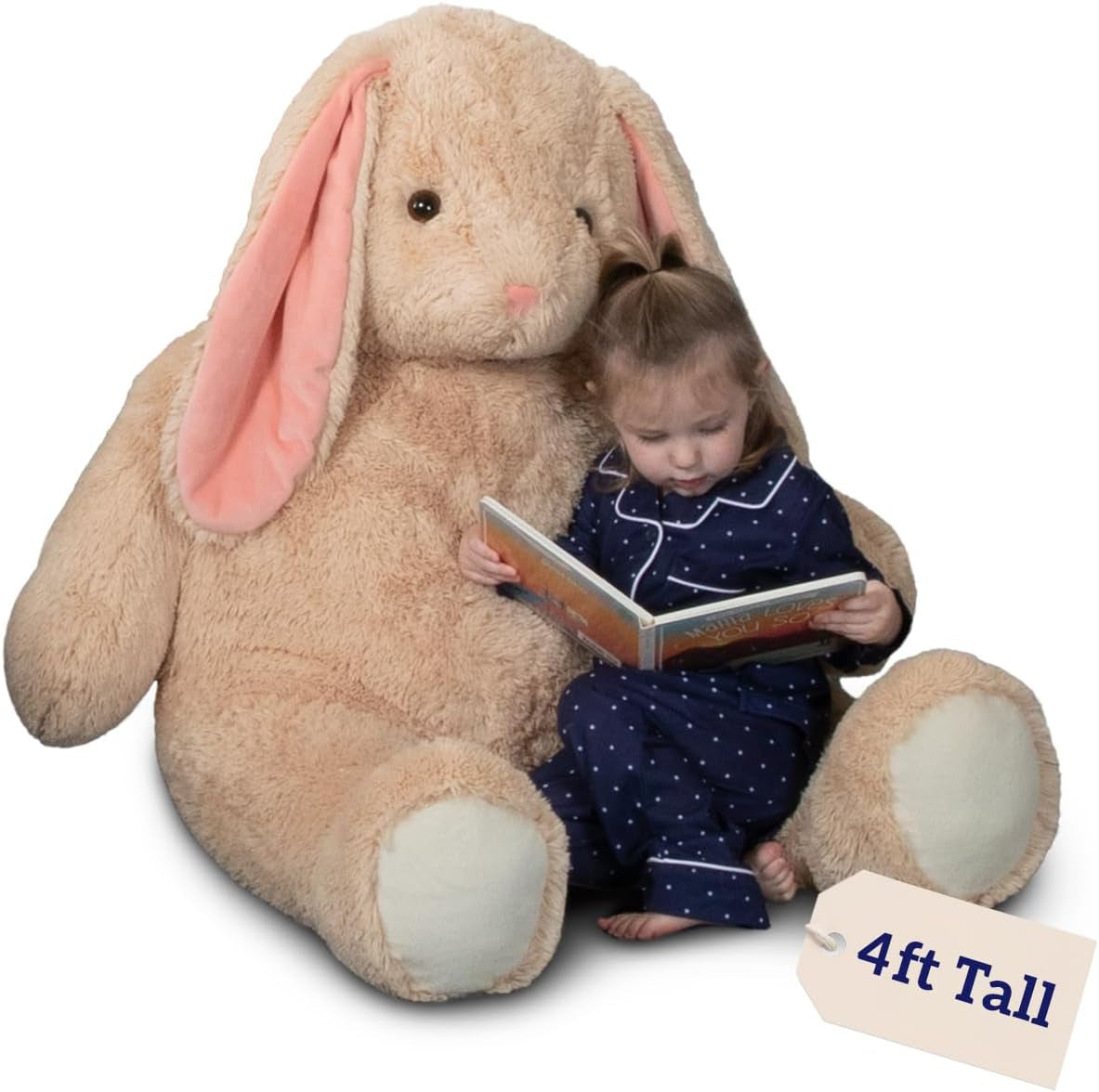 Giant Easter Bunny Stuffed Animal | 4 Foot Bunny Plush Toy | Jumbo Emotional Support Plush for Kids and Adults | Crafted in the USA